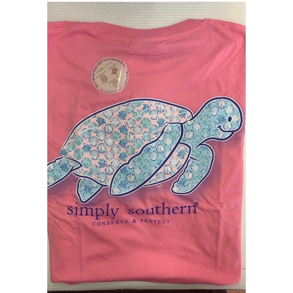 Simply Southern Conserve & Protect Sea Turtle Graphic T-Shirt  Womens Medium NWT